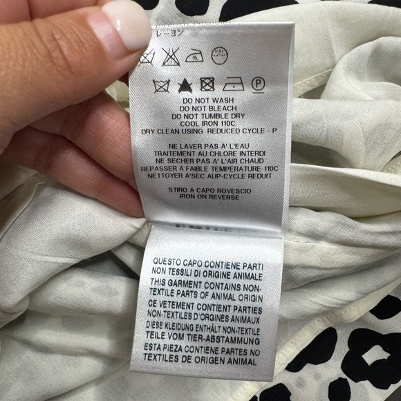 See By Chloe Black White Leopard Striped Silk Mini Dress Sleeveless - Picture 11 of 11